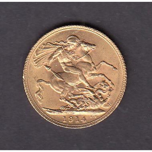 112 - UK 1914 gold full Sovereign, in good condition