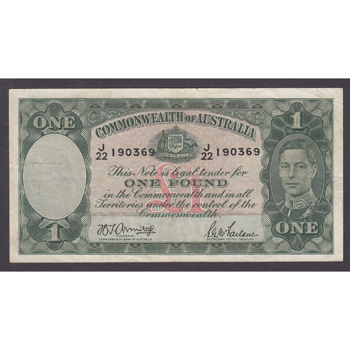 98 - Australia KGVI $1 banknote (J22 190369.), in good condition