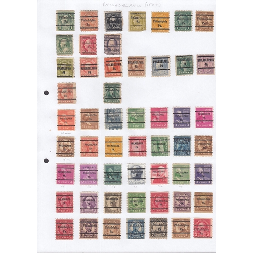 1078 - A large Binder housing a collection of USA pre-cancels on approx 90/100 album pages, all neatly iden... 