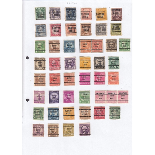 1078 - A large Binder housing a collection of USA pre-cancels on approx 90/100 album pages, all neatly iden... 