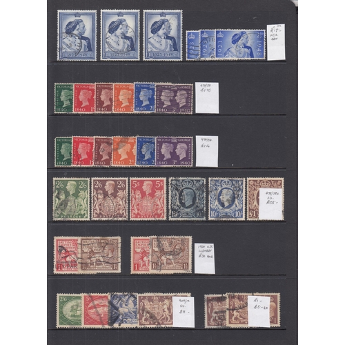 472 - A GB collection containing 2 stock books, album pages, stock cards, loose stamps sorted into packets... 