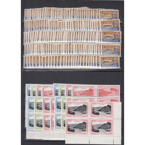 335 - A heavily duplicated mint stock of Spanish Local issues, including mint blocks and part sheets, note... 