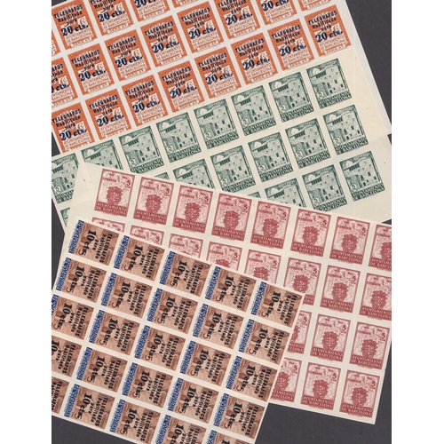335 - A heavily duplicated mint stock of Spanish Local issues, including mint blocks and part sheets, note... 