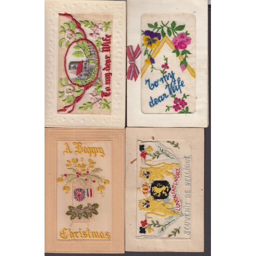 605 - A collection of x22 Silk cards, mainly greetings cards, good condition