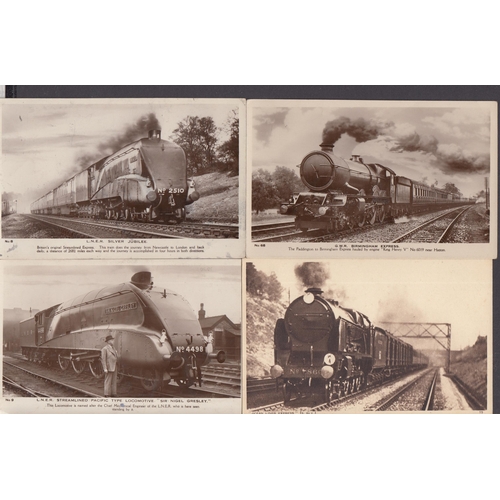 606 - A small collection of cards depicting Railway trains, including various R. P’s, in good condition