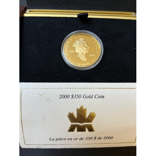 246 - Canada 2000 $350 gold coin, boxed with CoA