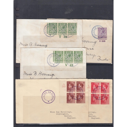 1075 - 19121/36 group of 5 covers to UL each with ‘Tristan da Cunha’ cachet bearing GB 1912 ½d in ‘T22’ and... 