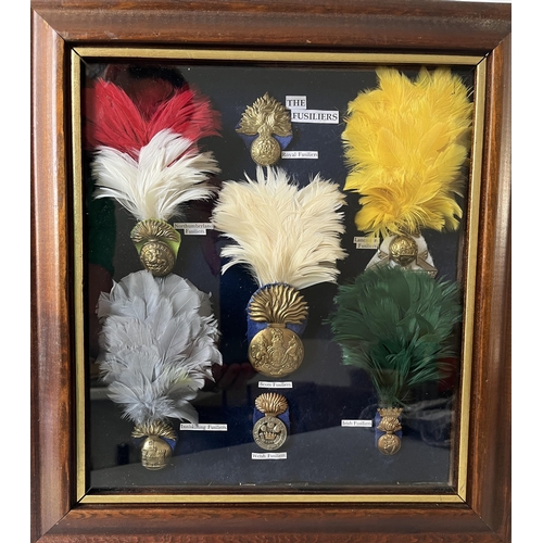 292 - A group of x12 Military The Guards & The Fusiliers Cap Badges, including x9 with plumes, noted Grena... 