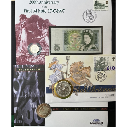 11 - A collection of UK Commemorative Coin Covers, including Military/Sport and Royal Event covers includ... 