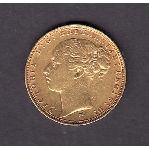 17 - UK 1884 gold full sovereign, with Sydney mint mark, in good condition
