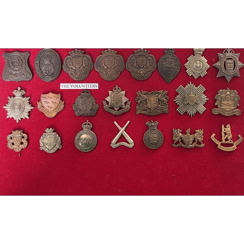 279 - A group of x22 British Military Volunteers Cap Badges, including 1st Battalion Lancashire Volunteers... 