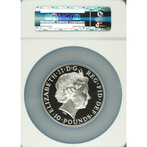 148 - UK 2013 Britannia £10 5oz Silver Proof First Strike / Release Coin, slabbed by NGC PF69 Ultra Cameo.