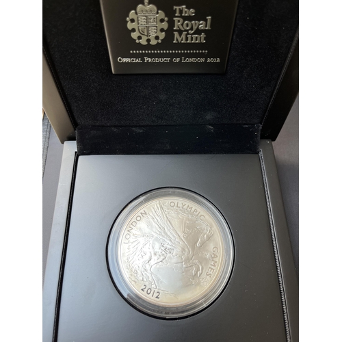 150 - UK 2012 London Olympics £10 5oz Proof Silver coin, boxed with CoA