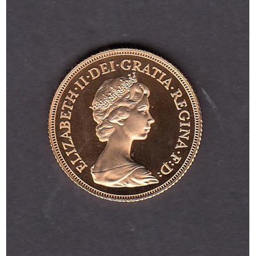 226 - UK 1982 gold proof full Sovereign, boxed with CoA