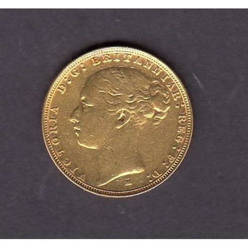 144 - UK 1885 gold full Sovereign, in good condition