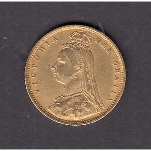 154 - UK 1890 gold half Sovereign, in good condition