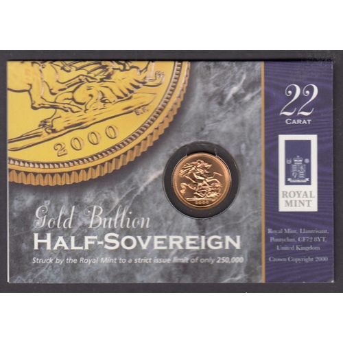 29 - UK 2000 gold half Sovereign, in good condition