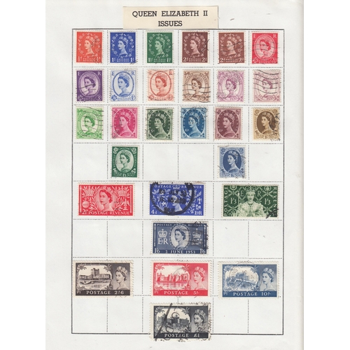 517 - A used GB stamp collection on album pages from QV to QEII, with a smattering of earlies, noted 1840 ... 
