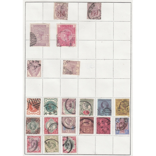 517 - A used GB stamp collection on album pages from QV to QEII, with a smattering of earlies, noted 1840 ... 