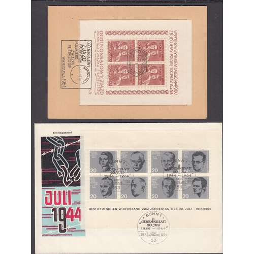 555 - A group of 3 covers and a delegate booklet each affixed with a mini sheets, including Switzerland 19... 