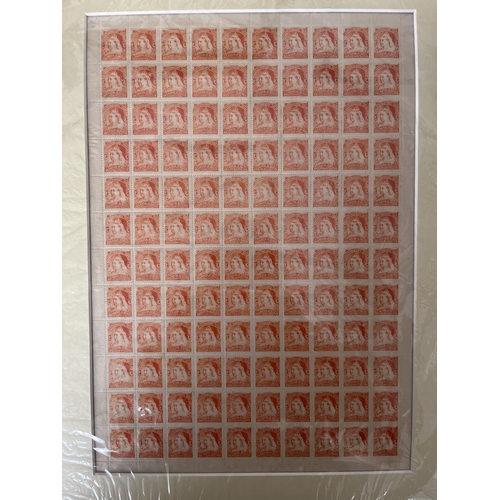 579 - UK 1897 Diamond Jubilee, 1d orange complete mint sheet, in good condition