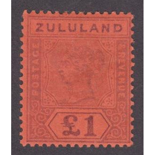 920 - 1894 £1 purple and black on red mint, fine and lightly mounted, Cat £600, SG28