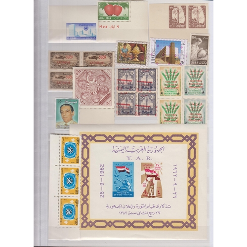 421 - A small a mint accumulation of Middle East early-mid period stamps, mainly Lebanon and Syria in sets... 