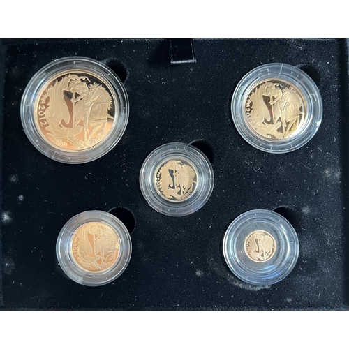 1 - UK 2012 Gold Proof Sovereign Five-Coin Collection, comprising Quarter Sovereign, Half Sovereign, Sov... 