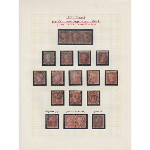 702 - A used QV line engraved collection, including much plated especially penny red issues plus constant ... 