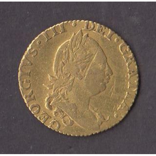 77 - UK 1779 gold ½ Guinea, in good condition