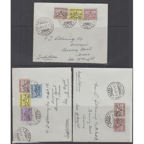 915 - A group of 9 commercial covers sent to England from 1929 & 1930 each affixed with various issues fro... 