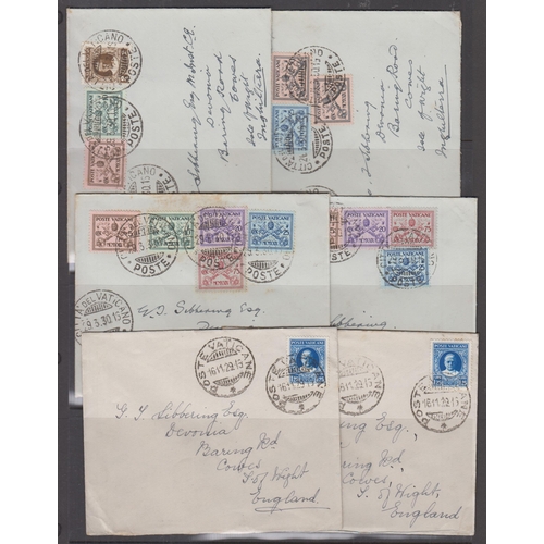 915 - A group of 9 commercial covers sent to England from 1929 & 1930 each affixed with various issues fro... 