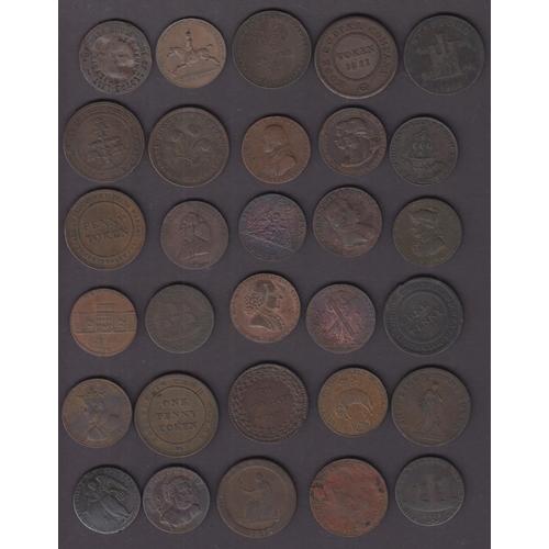 87 - A collection of x54 UK Tokens from the 18th & 19th Century , including Jacksons and Listers Barnsley... 