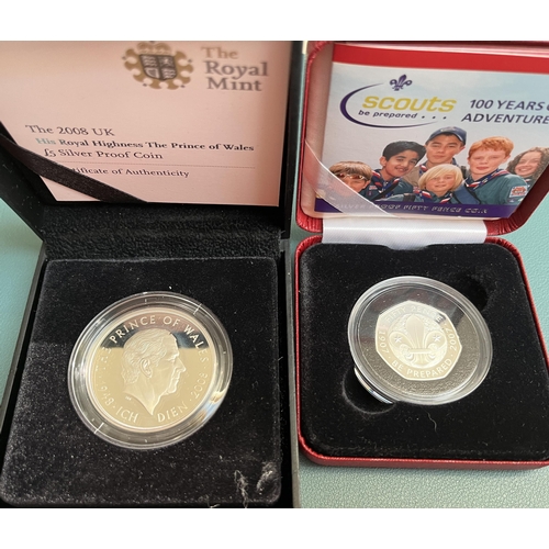 89 - A collection of x7 Royal Mint boxed silver coins from 1969 to 2021, including x3 silver £5 coins box... 