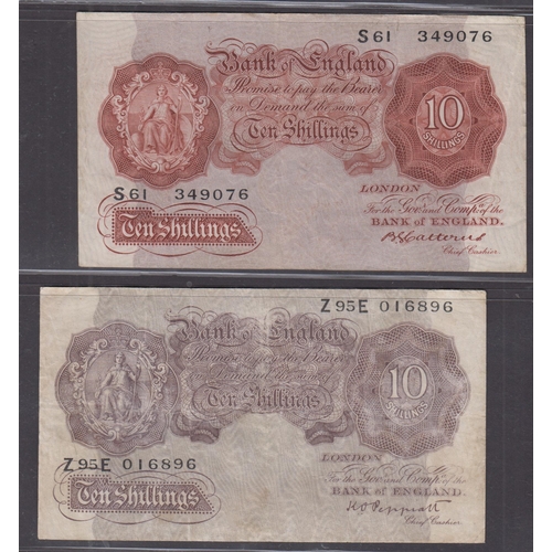 48 - A group of x7 10/- banknotes in generally good condition, including x6 (x1 poor condition) 1940 K.O.... 