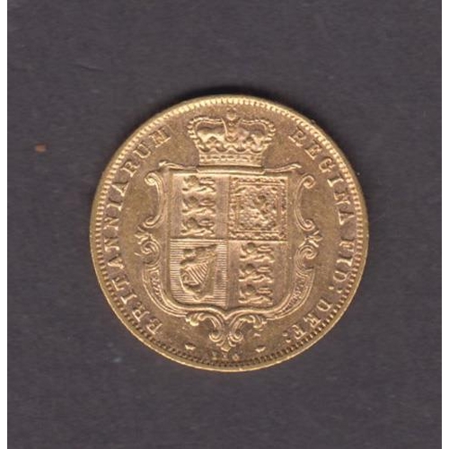 65 - UK 1880 gold half Sovereign, Die 110, in good condition