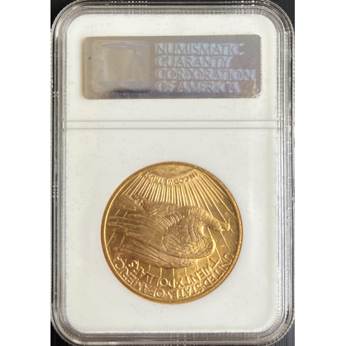 182 - USA 1924 Saint-Gaudens $20 gold Double Eagle, slabbed by NGC graded MS61