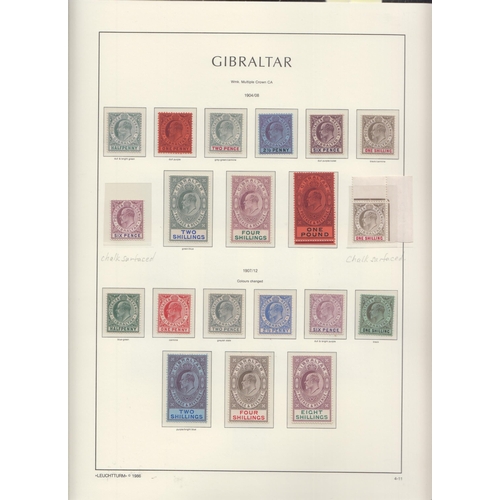 A mint collection of Gibraltar stamps housed in a hingeless