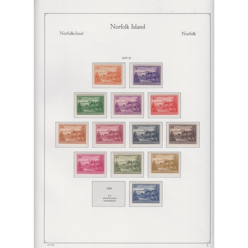 247 - A 6-volume mint and used collection of Pitcairn and Norfolk Islands stamps housed in 4x hingeless KA... 