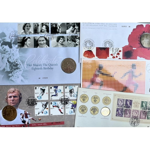 259 - A collection of GB and Channel Islands mint sets and FDCs from 1970s to 2015 housed in 7x Royal Mail... 