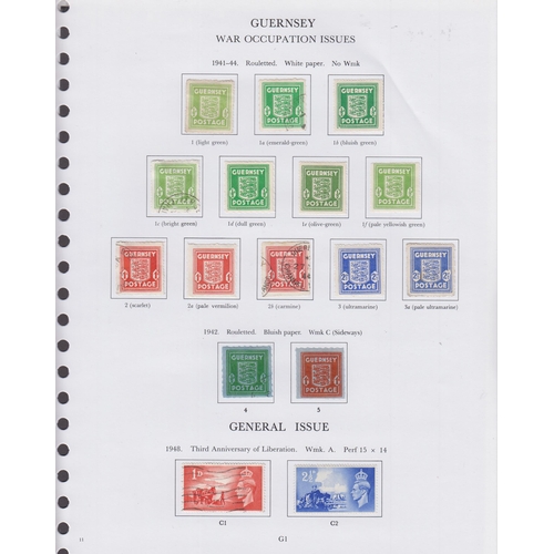 243 - A mint and used Guernsey and Alderney stamp and FDC collection in x9 volumes, from 1940s War Time is... 