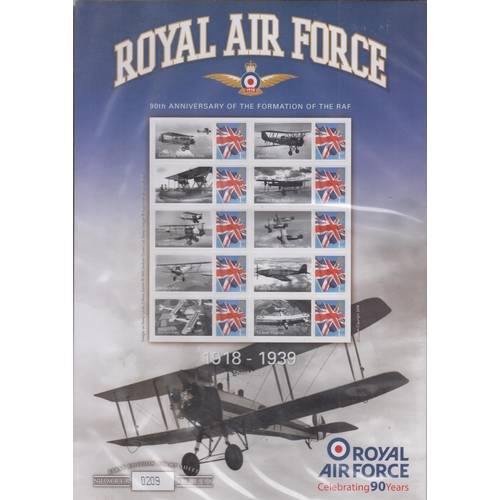 392 - A collection themend on the RAF, of modern stamp and FDCs issues from around the World on pages, goo... 