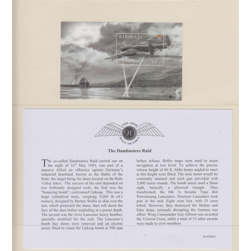 392 - A collection themend on the RAF, of modern stamp and FDCs issues from around the World on pages, goo... 