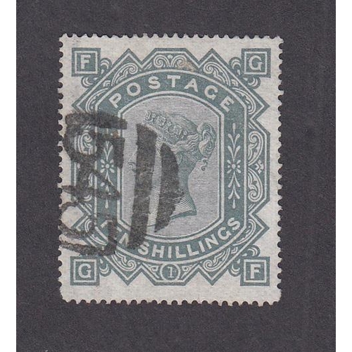 SG128 1867 Maltese Cross 10/- greenish-grey used with neat ‘545 ...