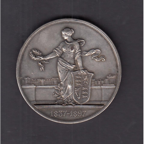 273 - UK 1897 QV medallion depicting QV on obv. and “Peace & Industry” on rev., 1837-1897 Diamond Jubilee,... 