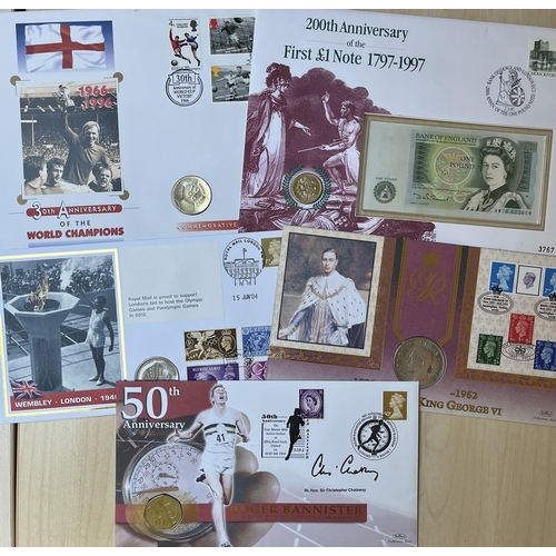 247 - A collection of approx. 50x GB coin covers housed in 3 albums for b1990s onwards, various events, co... 