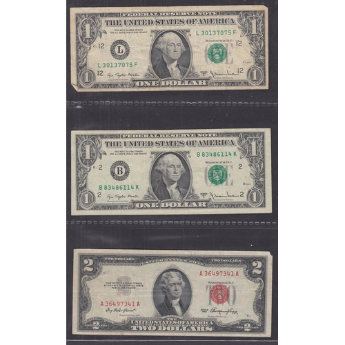 248 - A binder with a collection of x110 World 20th Century banknotes including some uncirculated, noted U... 