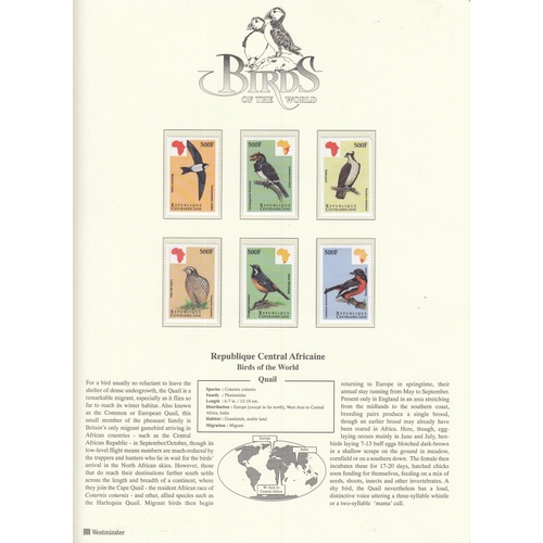 431 - A five-volume Birds stamp collection, produced by Westminster ‘Birds of the World, comprising mint u... 