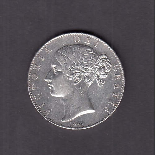 123 - UK 1844 silver Crown (Star Stops), in good condition