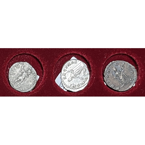 202 - Roman – A group of 2nd Centenary x3 silver Denari, including x1 Lucius Verus and x2 Faustina Junior,... 